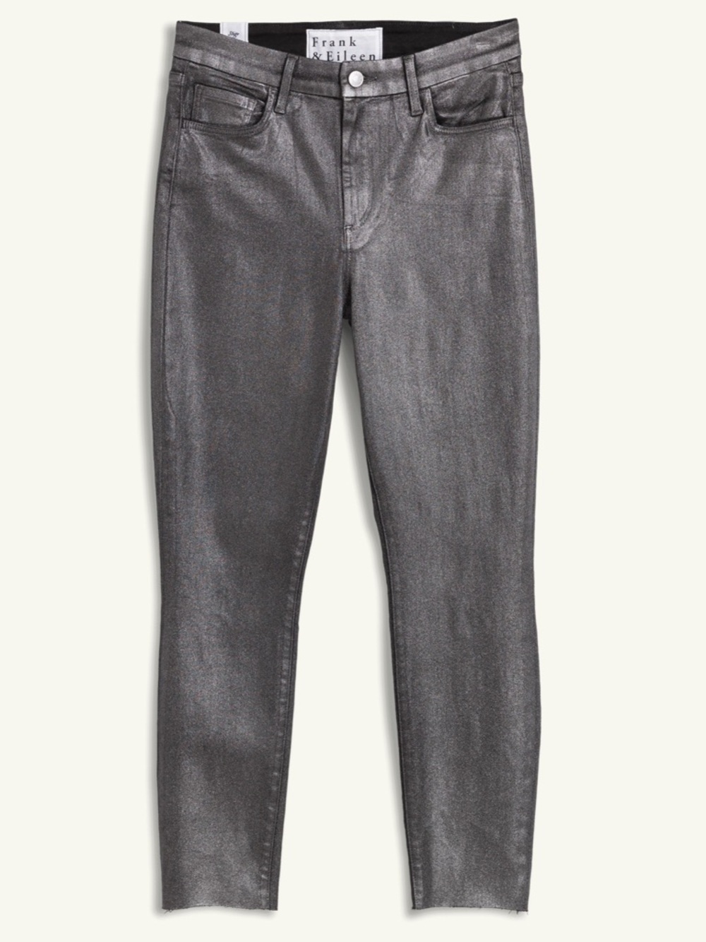 Frank & Eileen Sligo Metallic Silver Skinny Jeans, Size 28, EUC